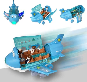 Kids Airplane Toy, Bump & Go Technology, Toy Airplane with Flashing Colorful Lig - Picture 1 of 15
