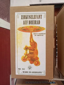 Tin Toy - Elephant on Scooter Wind Up - Made in Germany Original - Picture 1 of 3