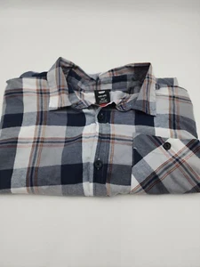 Ecko Unltd Button Up Shirt Adult 3XLT XXXL Big Tall Gray Blue Plaid Pocket - Picture 1 of 9