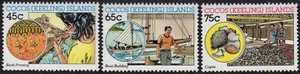 1987 Cocos (Keeling) Islands Cocos Malay Industries Set Of 3 Mint Never Hinged - Foto 1 di 1