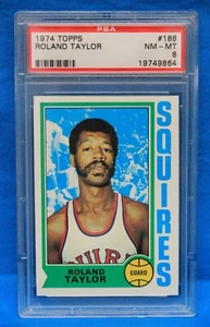 1974 TOPPS BASKETBALL # 188 Roland Taylor PSA 8 NM-MT # 19749864 SQUIRES !!!! - Picture 1 of 2
