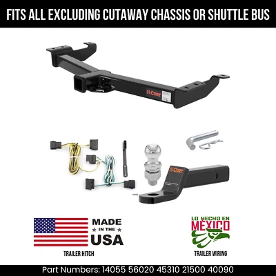 Enganche de remolque Ford E250 2008 cableado de 4 pines bola de 2" apto para todas las horas Vans Curt 10K Foto 1 de 4