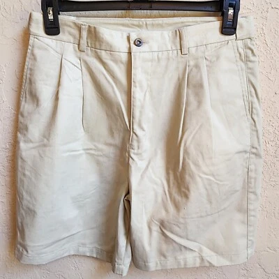 Pantalones Cortos Puritan Para Hombres 34 Caqui Plisados Cintura Alta Mezcla de Poli Caminar Informales Pantalones Cortos Foto 1 de 4