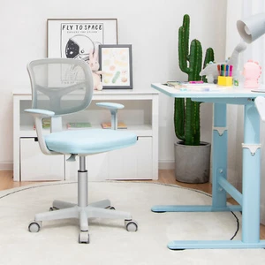 Adjustable Height Children Study Chair Kids Desk Chair w/Universal Casters Blue - Picture 1 of 7