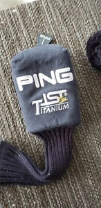 EXCEL PING TITANIUM IST DRIVER LONGNECKED HEAD COVER ALL BLACK W WHITE ACCENT - Picture 1 of 2