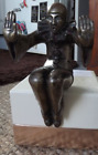 Solid Bronze Pierrot Circa 1920s ( Base Missing ) 932 Grams Limousin Jacques