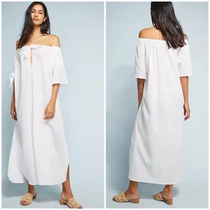 Mara Hoffman Anthropologie Sz Small Kamala Coverup Dress White Organic Cotton - Picture 1 of 16