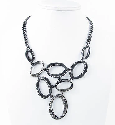 Nuevo Collar Kenneth Cole New York Pavé Escultural Eslabón Tono Hematita/Negro $75 Foto 1 de 3