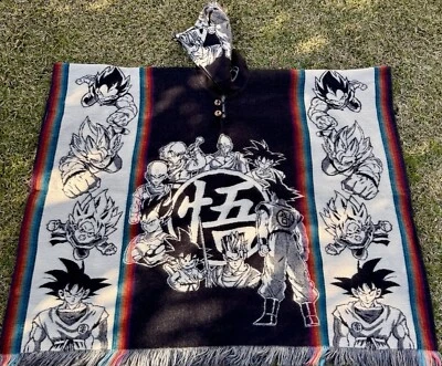Japanese Anime Dragon Ball Z Alpaca Poncho,Unisex One Size. Made In Ecuador - Image 1 of 4