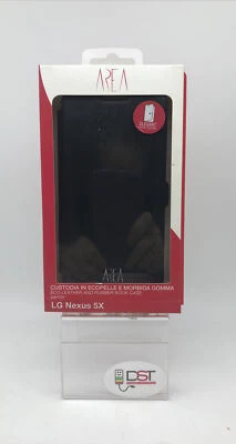 Cover case AREA a Libretto Per LG NEXUS 5X Rigida similpelle Nera - Immagine 1 di 3