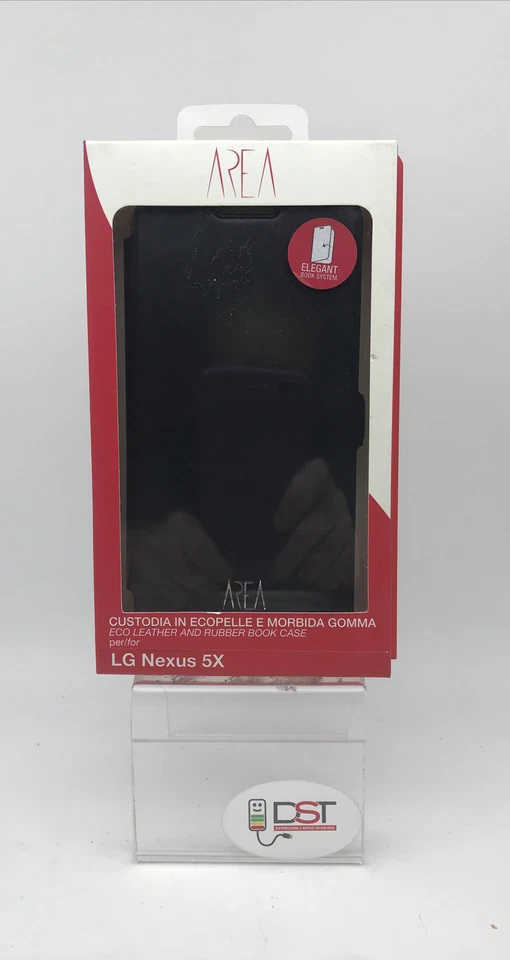Cover case AREA a Libretto Per LG NEXUS 5X Rigida similpelle Nera - Immagine 1 di 3