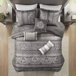 Madison Park 7-Piece Cozy Comforter Set, Luxurious Damask Design, All Season - Picture 1 of 35