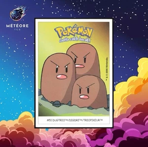 Carte Pokemon Triopikeur / Dugtrio 51 Sticker Dunkin Boomer - Picture 1 of 2