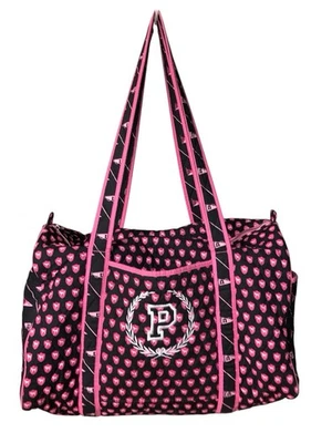 Victoria's Secret PINK Vintage Monogram Dog Quilted Duffel Bag Blue & Pink Y2K - Image 1 of 4