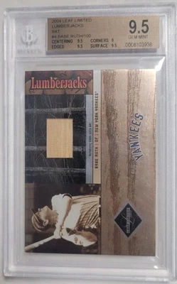 🔥 2004 Leaf Limited Babe Ruth LUMBERJACKS GAME USED BAT 74/100 BGS 9.5 GEM MINT - Image 1 of 3