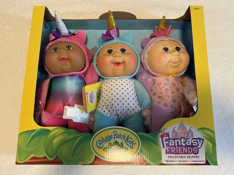 NEW Cabbage Patch Kids  Fantasy Friends Collectible Cuties Dolls 3 Pack Unicorn - Image 1 of 1