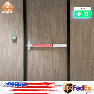 Door Push Bar Panic Exit Device Lock Hardware Latches for 30-36 Inch Single Door - Picture 1 of 13