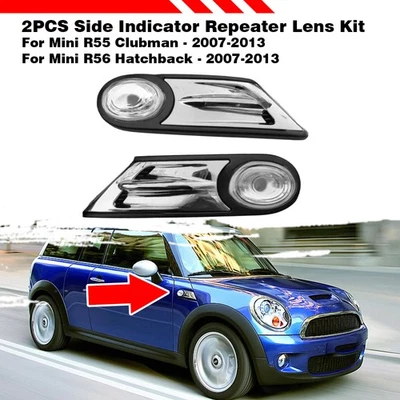 For Mini R55 Clubman 2007-2013 2x Side Indicator Repeater Lens Kit 63137188613 - Image 1 of 4