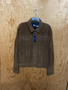 Polo Ralph Lauren Mens Icon Suede Trucker Jacket in Brown Size Large. $898 - Picture 1 of 22