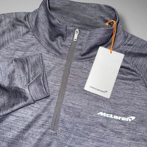 McLaren Pullover Mens Medium Heathered Gray Wool Blend Half Quarter Zip NWT - Picture 1 of 9