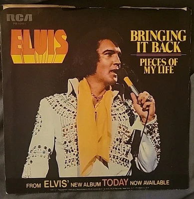 ELVIS PRESLEY Pieces of my Life Bringing It Back PROMO Record 45 w/ Pic Sleeve - Image 1 of 4