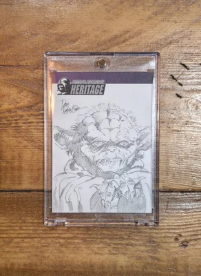 2004 Topps Star Wars Heritage Artist Sketch Card Yoda (Mint Condition) - Image 1 of 3