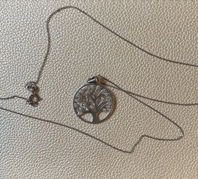 Sterling Silver Tree of Life Pendant Necklace Italy S925 Spiritual Jewelry - Image 1 of 4