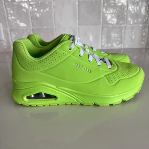 Skechers UNO Night Shades Lime Green Sneakers Womens 8 Air Cooled Memory Foam - Picture 1 of 7