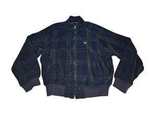 De Colección Polo Ralph Lauren Golf Tartán Chaqueta de Vellón a Cuadros Para Hombre Grande Azul Cremallera Completa - Imagen 1 de 8