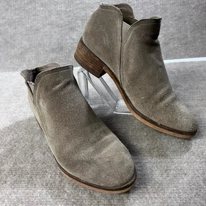 Dolce Vita Women's Suede Leather 6.5 Ankle Booties Taupe Brown Block Heel Casual - Picture 1 of 12