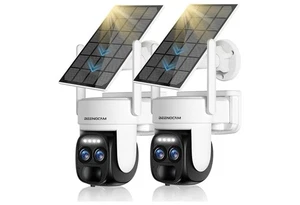 4K 5Dbi Battery Powered Solar Security Camera Wireless Outdoor 360° PTZ WiFi - Picture 1 of 7