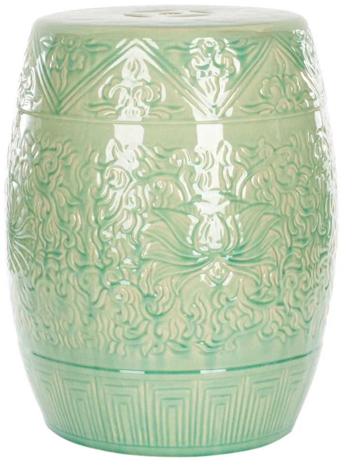 Safavieh Lotus Lime Green Ceramic Garden Stool - Image 1 of 3