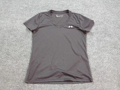 Camisa Under Armour Mujer Pequeña Gris Suelta Equipo de Calor Gimnasio Entrenamiento Top Foto 1 de 4