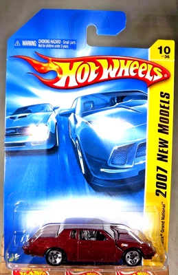 2007 Hot Wheels #10 New Models 10/36 BUICK GRAND NATIONAL Dark Red w/Chrome 5 Sp - Image 1 of 4