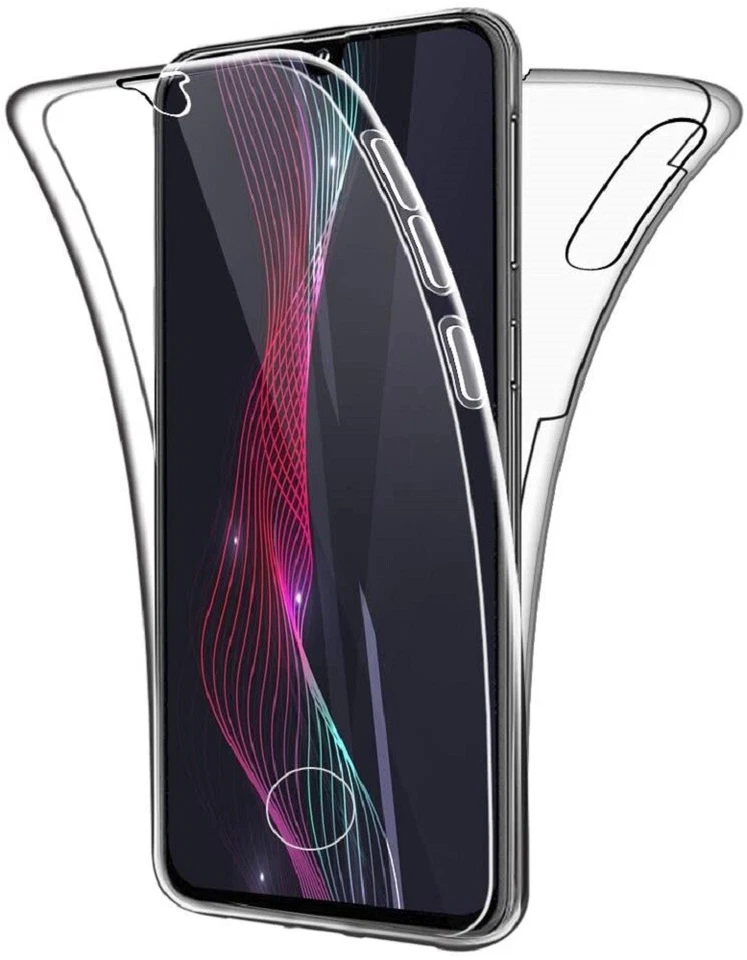 WISAM® Full Cover Für Samsung Galaxy A50 Silikon TPU 360° Transparent Hülle + Touch ID