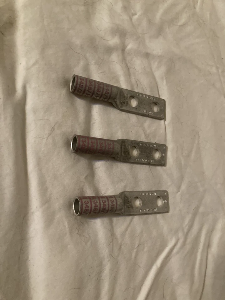 3 - Burndy crimp terminals Pink 348/12 5/16" Hole Lugs YAV25L2TC516E2 1C103113 - Image 1 of 1