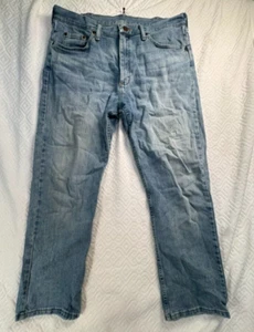 Wrangler Mens 36x30 Regular Fit Jeans Premium Quality Blue Denim - Picture 1 of 13