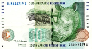 South Africa 10 Rand ND(1999) VF+ Banknote P-123b Prefix GJ Mboweni Sig. - Picture 1 of 2