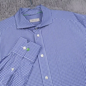 ETON Oberhemd Herren 43-17 Slim Fit XL blau kariert Knopfleiste Cutaway Kragen - Bild 1 von 18