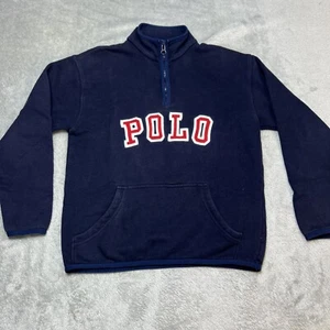 Polo Ralph Lauren Spell Out 1/4 Zip Sweater Navy Blue Boys Medium - Picture 1 of 7