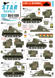 Star Decals 1/35 Lee in Burma: British M3 Lee in Burma 1944-45 decal 35C1120 x - Picture 1 of 2
