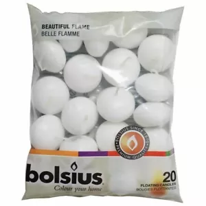 320 PREMIUM BOLSIUS WHITE FLOATING CANDLES, 16 x 20 PACK 5HOUR BURN TIME!! - Picture 1 of 1