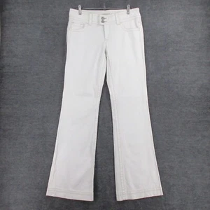 Pantalones de mezclilla Kabi para mujer 10 blancos acampanados tiro medio elásticos bolsillos con solapa - Imagen 1 de 11