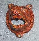 Old Yellow Brown Painted Cast Iron Bear Bottle Opener
