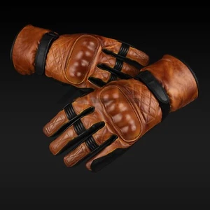 Motorcycle Racing Sports Gloves Waxed Leather Motorbike Riding Gloves - Bild 1 von 3