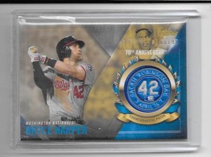 2017 Topps - BRYCE HARPER - Jackie Robinson Day Commemorative Logo Patch #d68/99