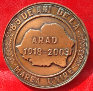 MEDALLA ARAD BRONCE YEGUA RUMANIA 85 AÑOS DE LA GRAN UNIÓN 1918 - 2003 RUMANIA - Imagen 1 de 21