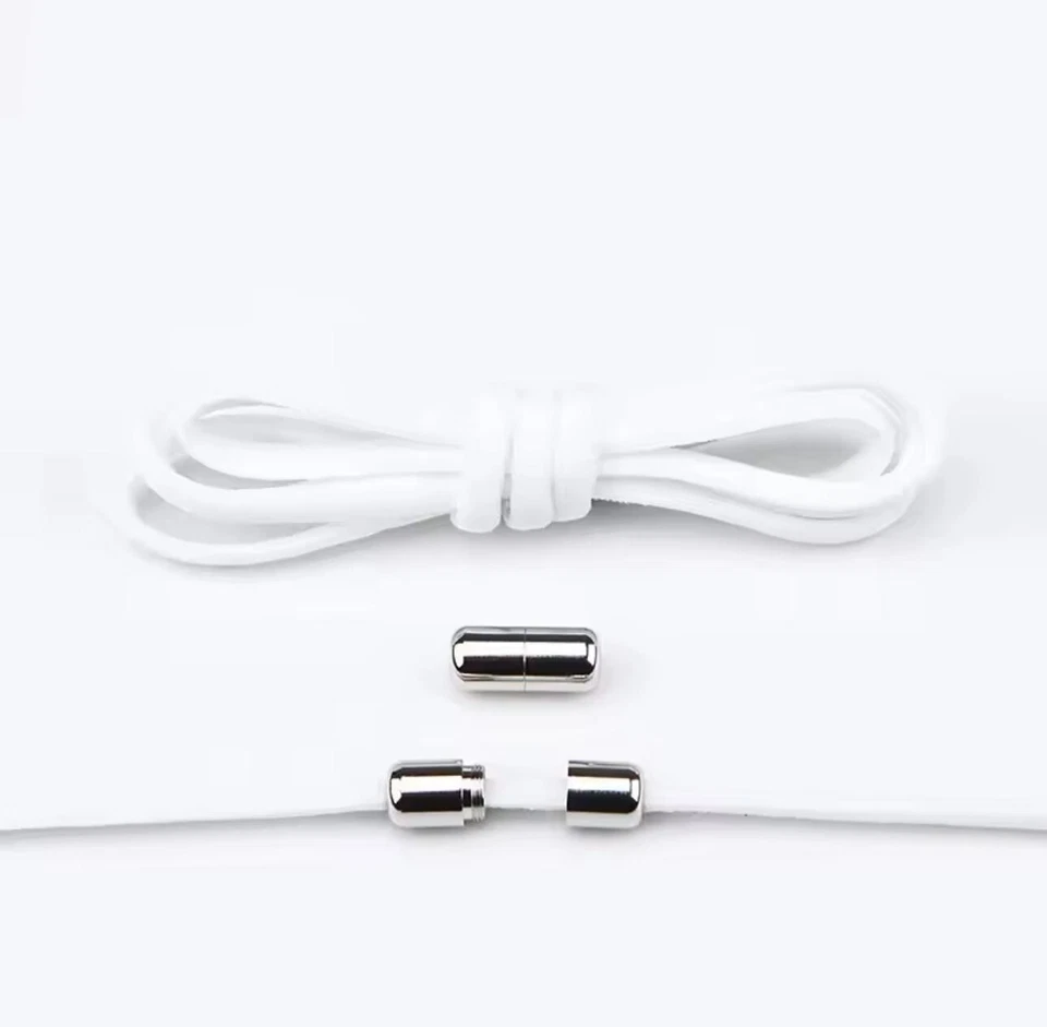 Lacci Elasticizzati Senza Legatura con Chiusura Rapida per Girare Bianco - Immagine 1 di 1