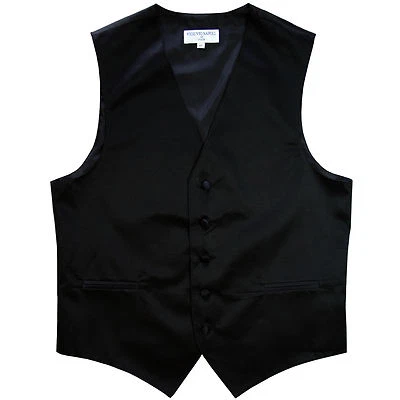 New Man Tuxedo Waistcoat Black Vest only Formal Wedding Party 5XL 6XL - Image 1 of 3