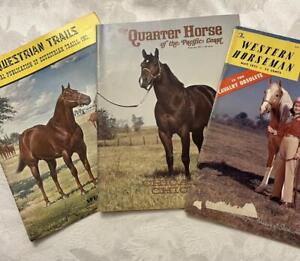 3 Vintage Horse magazines Western Horseman'51, Quarter Horse '71,Equestrian '68